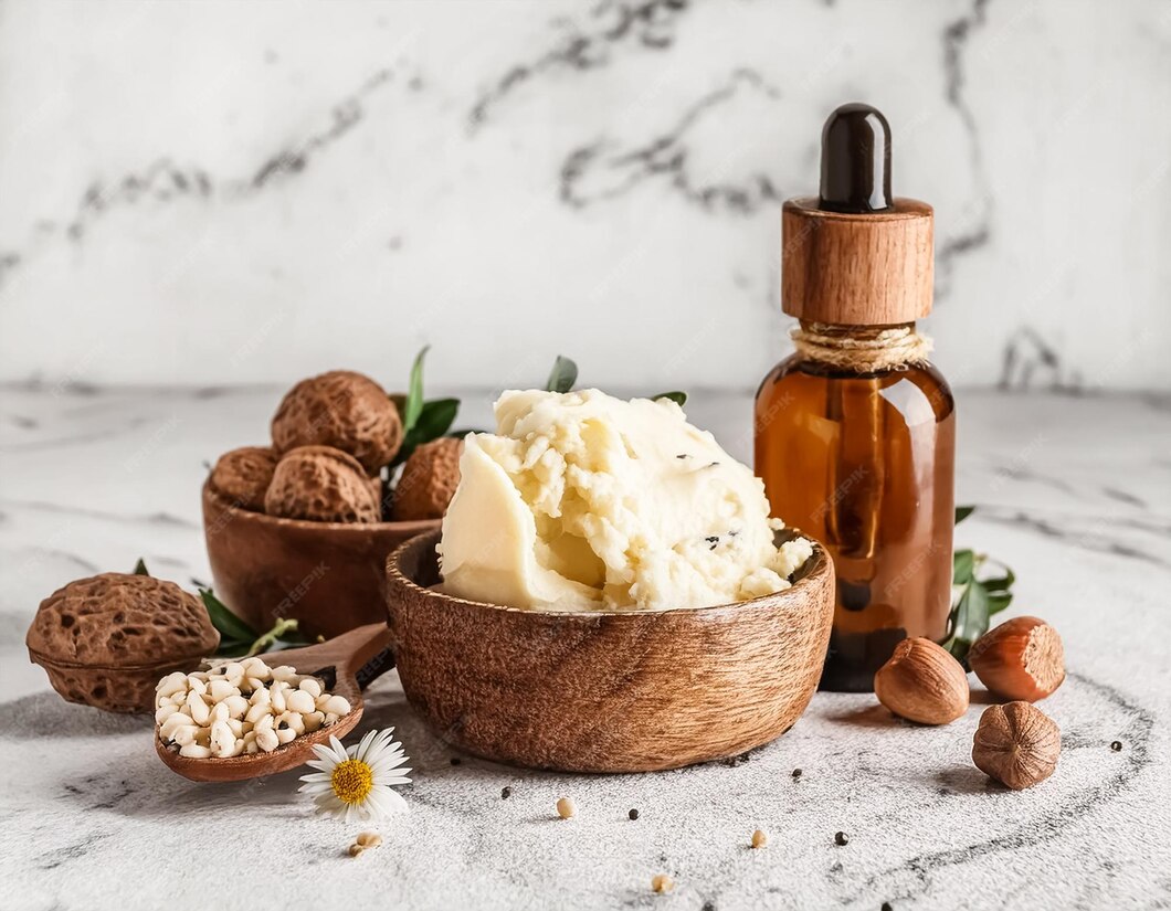 Shea butter, nuts and essential oil
